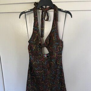 Urban Outfitters Groovy Disco Halter Dress